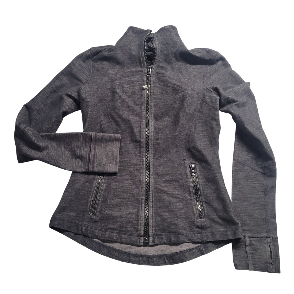 Lululemon Define Jacket Gray Heathered‎ Charcoal Full Zip Activewear Size 8